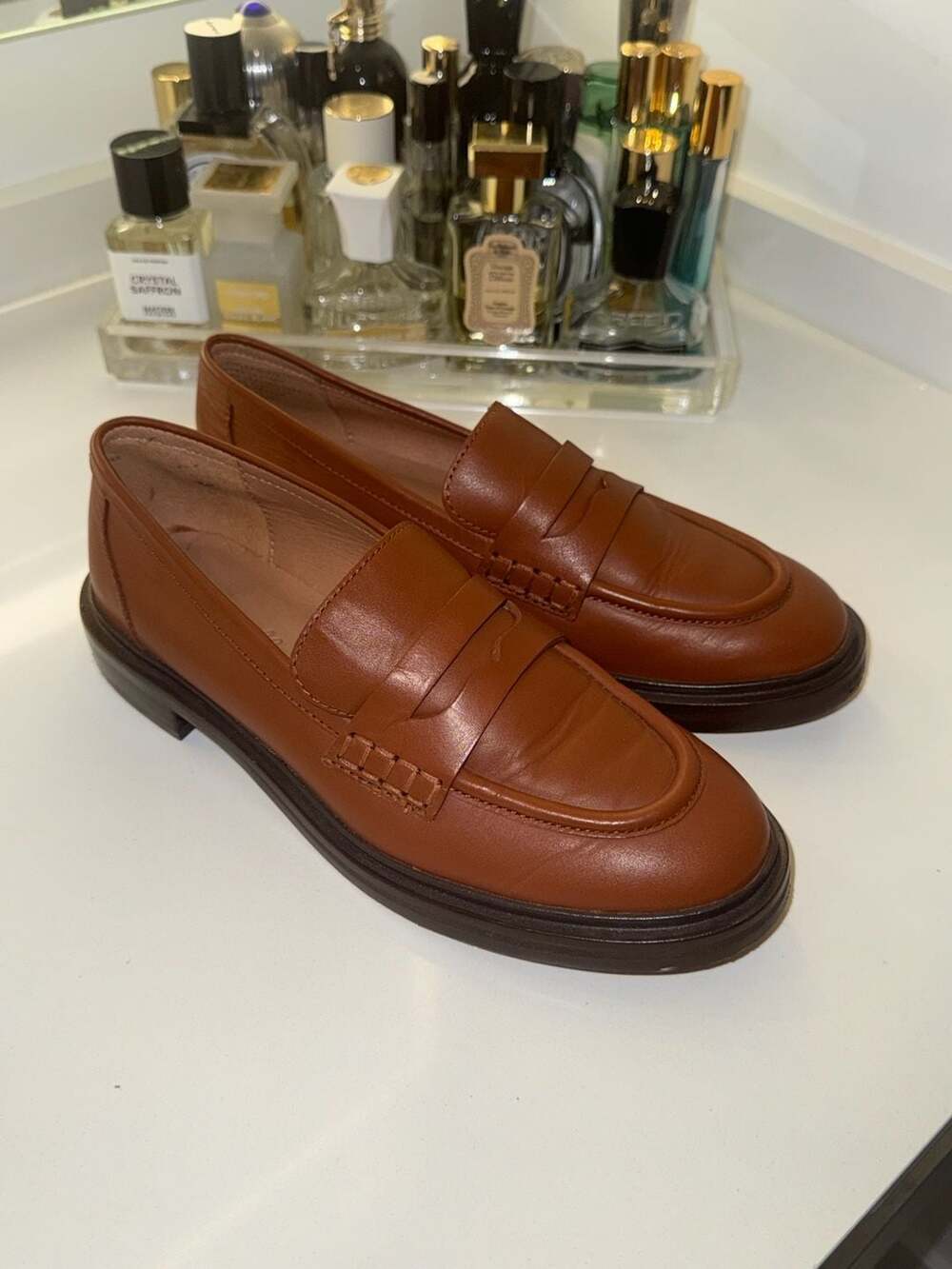 Madewell The Vernon Leather Loafers in Dried Maple